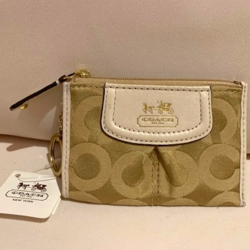 Tan Coach coin purse